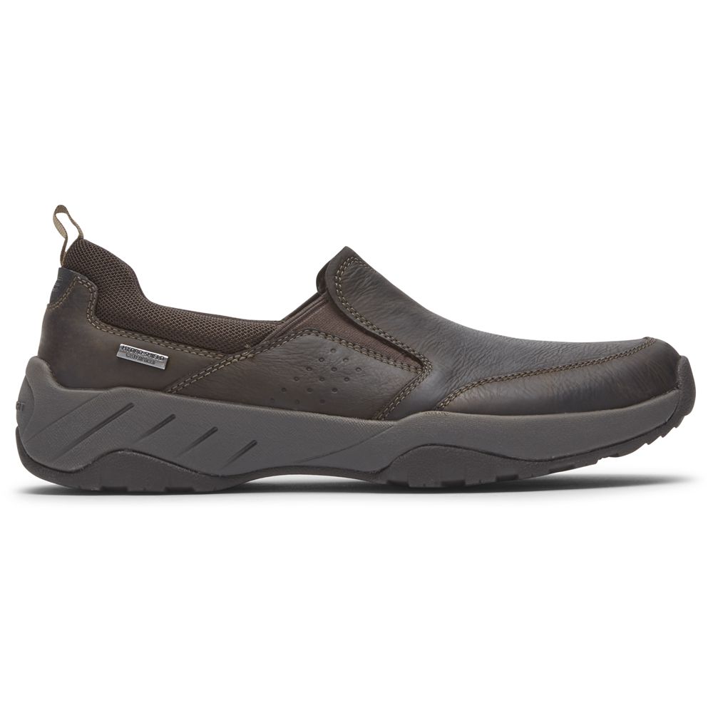 Rockport Xcs Spruce Peak Waterproof Slip-On - Mens Walking Shoes - Dark Chocolate - NZ (QOR-495786)